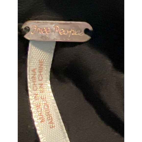 Free People Y2K Mini Skirt Black Belted Faux Leather Short Vegan Lined Size 2 - Picture 5 of 8